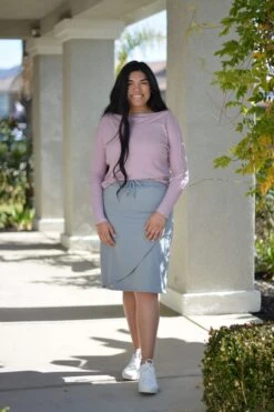 Dominica Gray Faux Wrap Athletic Skirt (hidden Leggings) -Women Dresses Store F7BEFBB7 774A 4F5E 80B2 FC4812753794