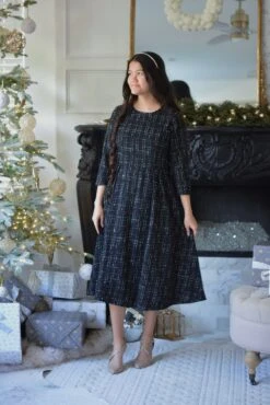 Asos Black Tweed Midi Dress -Women Dresses Store FC3DD58F 19A0 4272 A846 3EE33C2807A4