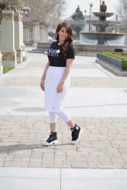 Pisa White Athletic Skirt (capri Leggings) -Women Dresses Store FC46A828 A7F3 4398 AA3A B43520EF57E1