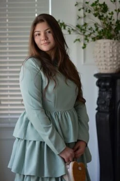 Amalfi Sage Ruffled Dress -Women Dresses Store FC8CA70C 4557 4373 8F6C 22C35109411B e1abb5b9 d74d 43b4 ab98 90b684ce56b3