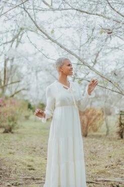 Jordan Ecru Embroidered Maxi Dress -Women Dresses Store FCCE5B8A 0A46 4524 9655 7E4FFCA15E67