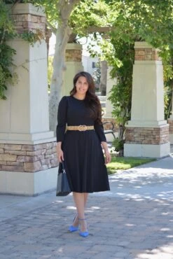 Capri Black Puff Sleeve Dress