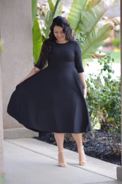 Millie Black Full Midi Dress -Women Dresses Store FF86B296 C6D0 4E79 A698 1AB32DC22931 e13fc411 1ea4 4afb 9ec6 dfb706b26ba9