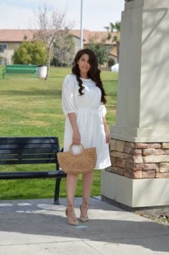 Brianna White Smocked Dress -Women Dresses Store FFF4AC74 58E5 40F8 BED4 B8EC84F1C6F9