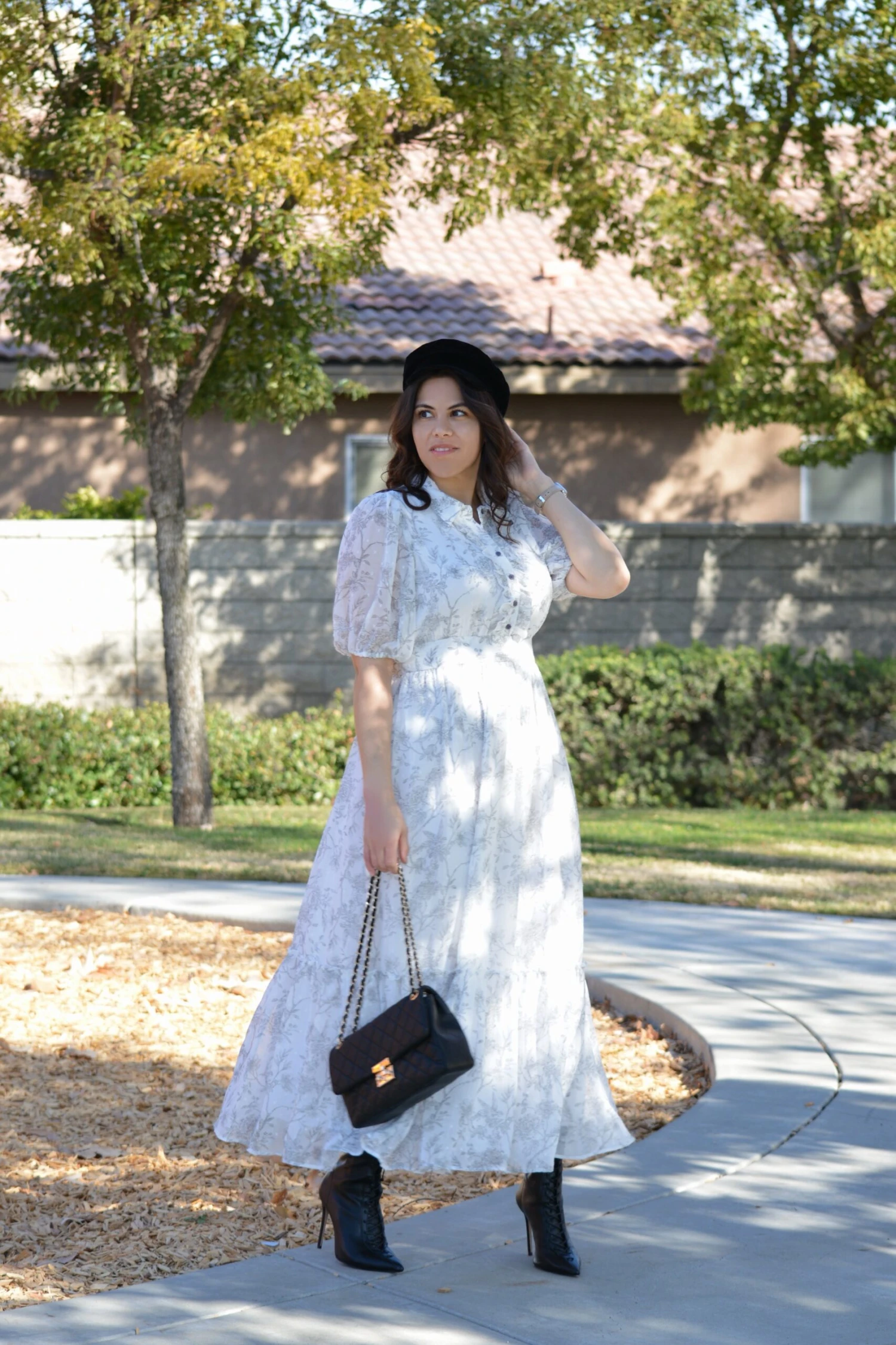 Philina Gray Toile Midi Dress 3 Philina Gray Toile Midi Dress