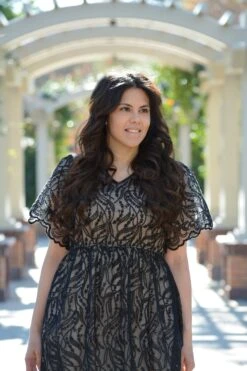 Catrine Black Embroidered Dress