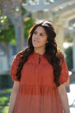 Luna Rust Cotton Eyelet Dress -Women Dresses Store Facetune 02 01 2024 15 03 03