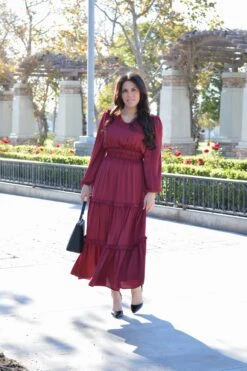 Desi Burgundy Satin Dress -Women Dresses Store Facetune 02 12 2023 15 49 18