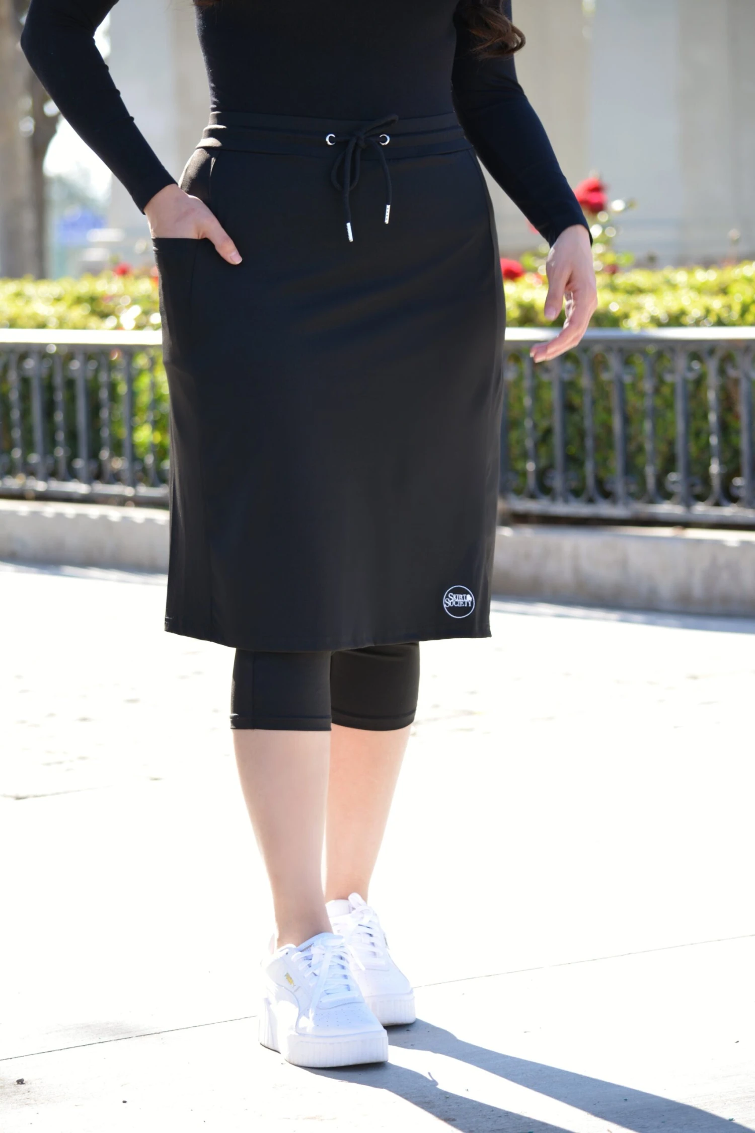 Adelaide Black Athletic Skirt (capri Leggings) 4 Adelaide Black Athletic Skirt (capri Leggings) - Image 2
