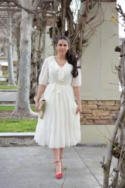 Valerie Ivory Ruffled Dress