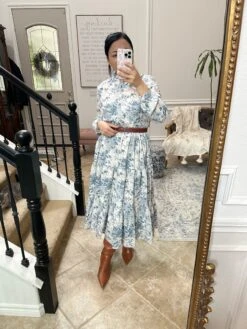 Morocco Blue Floral Midi Dress -Women Dresses Store Facetune 04 02 2025 10 27 46