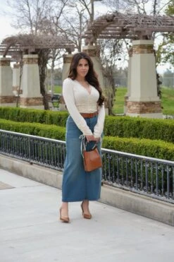 Brigitta Vintage Wash Maxi Length Denim Skirt -Women Dresses Store Facetune 04 03 2024 15 03 30