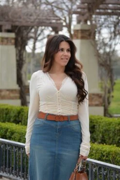 Brigitta Vintage Wash Maxi Length Denim Skirt -Women Dresses Store Facetune 04 03 2024 15 04 25