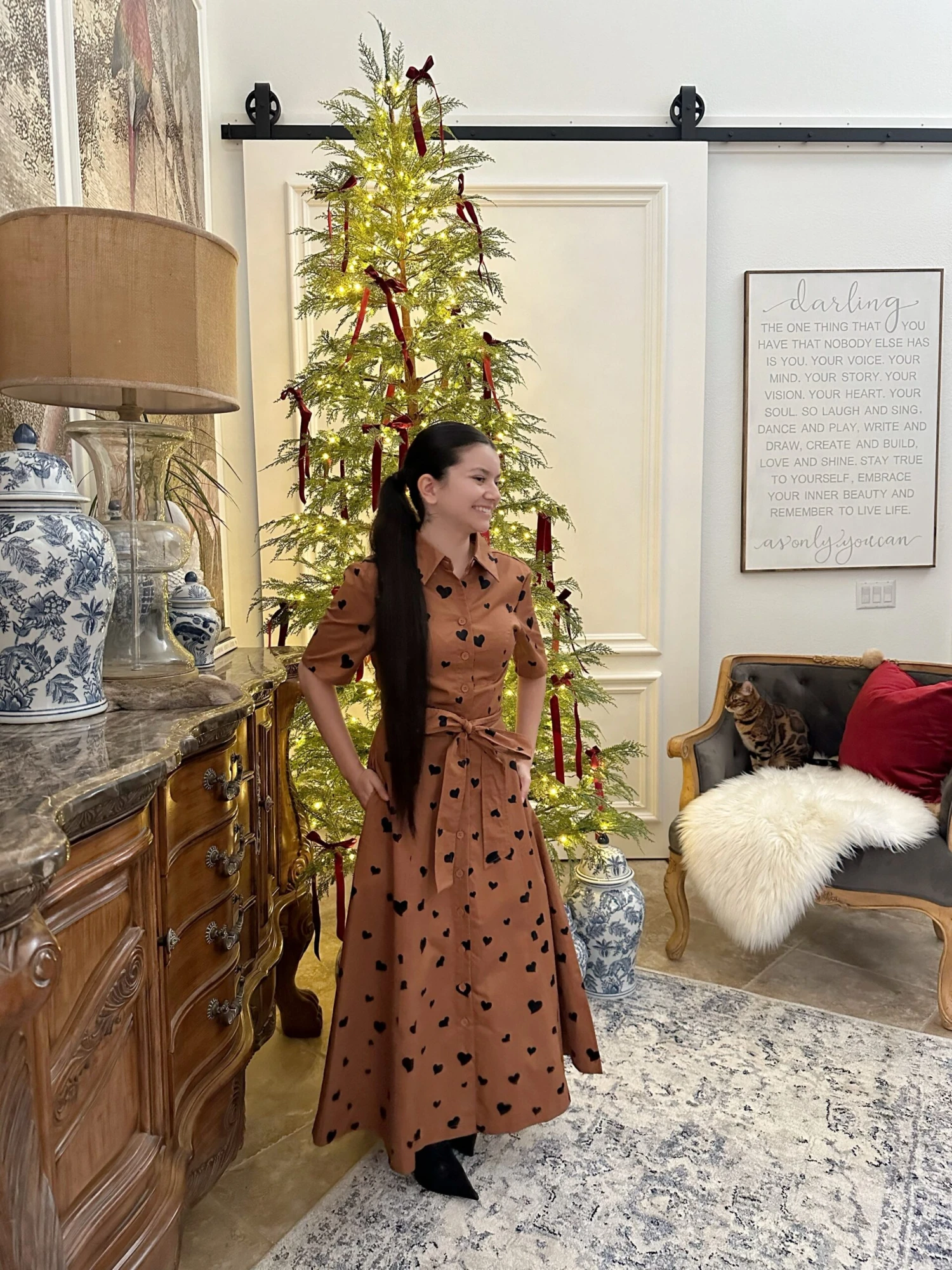 Alyson Brown Heart Cotton Dress 5 Alyson Brown Heart Cotton Dress - Image 3