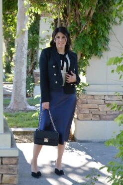 Henley Navy Satin Skirt -Women Dresses Store Facetune 07 10 2023 14 45 34