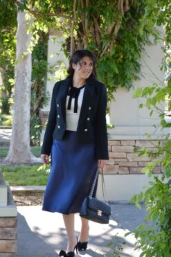 Henley Navy Satin Skirt -Women Dresses Store Facetune 07 10 2023 14 47 58