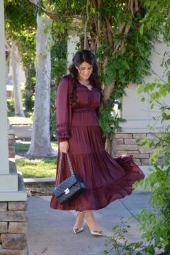 Birdie Plum Silk Maxi Dress