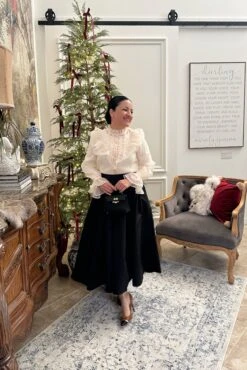 Janae Black Taffeta Woven Full Midi Skirt -Women Dresses Store Facetune 08 11 2024 16 33 57