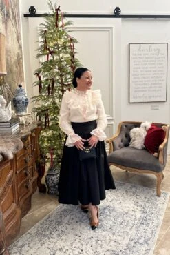 Janae Black Taffeta Woven Full Midi Skirt -Women Dresses Store Facetune 08 11 2024 16 34 16