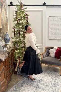 Janae Black Taffeta Woven Full Midi Skirt -Women Dresses Store Facetune 08 11 2024 16 34 52