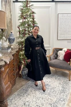 Laila Black Cotton Classic Midi Dress -Women Dresses Store Facetune 09 11 2024 16 52 26