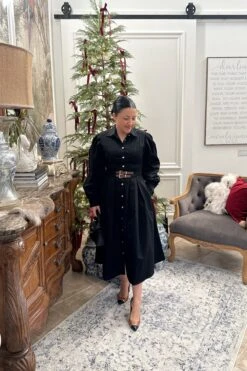 Laila Black Cotton Classic Midi Dress -Women Dresses Store Facetune 09 11 2024 16 53 45