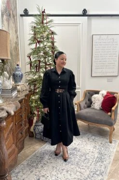 Laila Black Cotton Classic Midi Dress -Women Dresses Store Facetune 09 11 2024 16 54 11