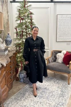 Laila Black Cotton Classic Midi Dress -Women Dresses Store Facetune 09 11 2024 16 54 58