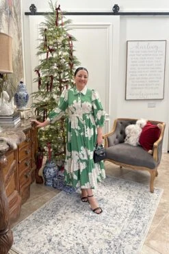 Tova Green Floral Midi Dress -Women Dresses Store Facetune 12 11 2024 09 06 10