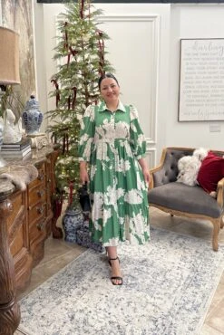 Tova Green Floral Midi Dress -Women Dresses Store Facetune 12 11 2024 09 07 54