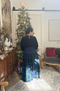 Harley Navy Plaid Maxi Skirt -Women Dresses Store Facetune 12 12 2024 11 15 28