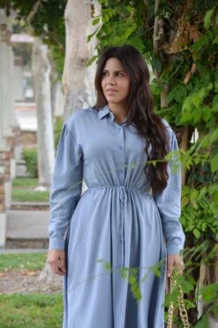 Matilda Dusty Blue Buttoned Dress -Women Dresses Store Facetune 16 09 2023 14 03 17