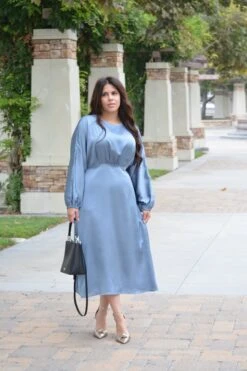 Chloe Dusty Blue Satin Dress -Women Dresses Store Facetune 16 09 2023 16 52 49