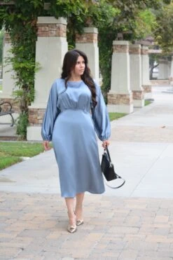 Chloe Dusty Blue Satin Dress -Women Dresses Store Facetune 16 09 2023 16 53 16