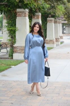 Chloe Dusty Blue Satin Dress -Women Dresses Store Facetune 16 09 2023 16 53 50