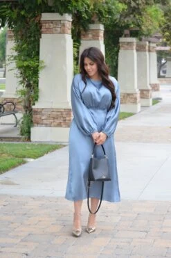 Chloe Dusty Blue Satin Dress -Women Dresses Store Facetune 16 09 2023 16 55 00