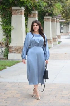 Chloe Dusty Blue Satin Dress -Women Dresses Store Facetune 16 09 2023 16 55 26