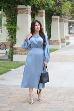 Chloe Dusty Blue Satin Dress -Women Dresses Store Facetune 16 09 2023 16 55 52