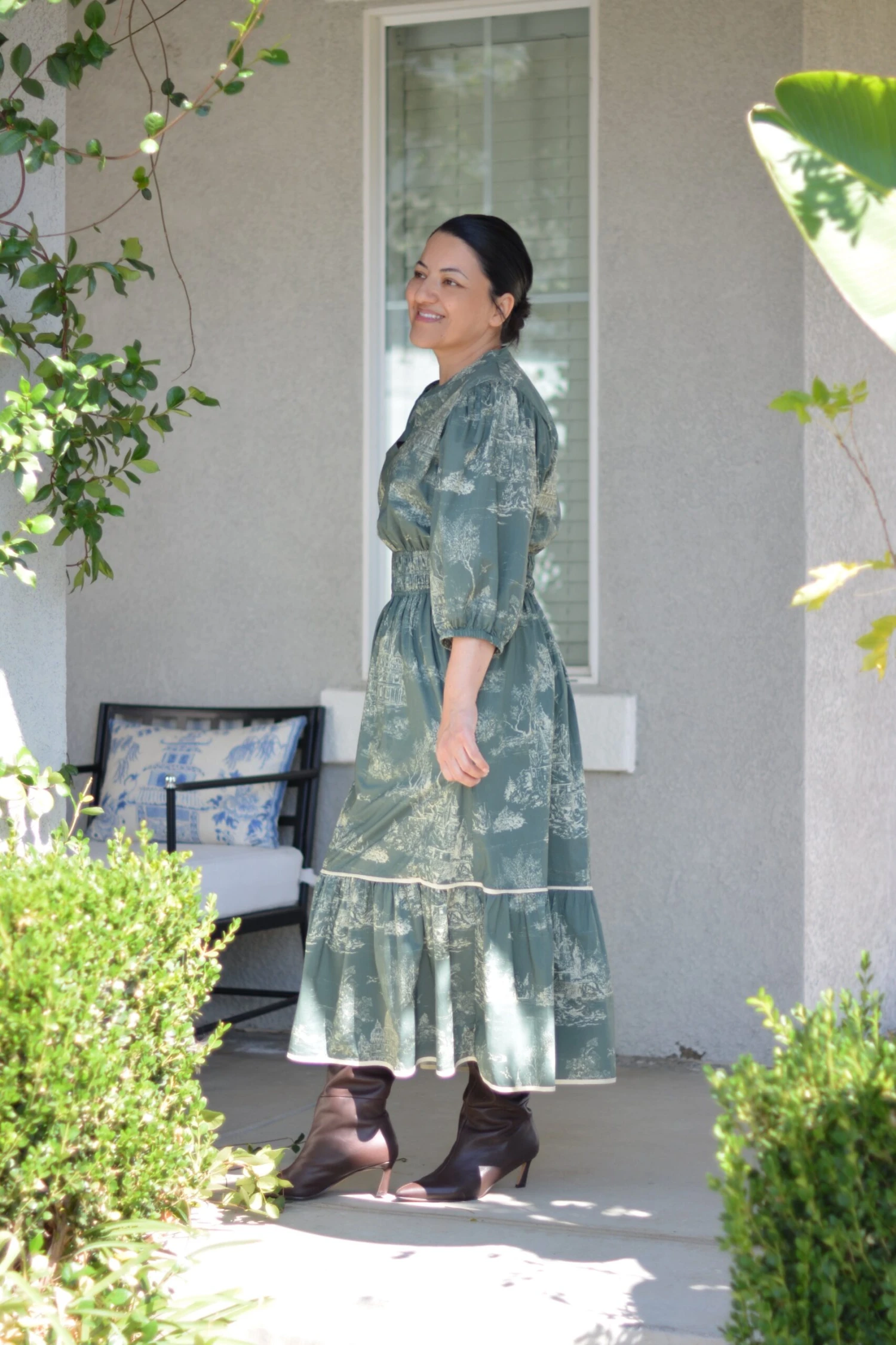 Briseida Toile Olive Green Cotton Dress 9 Briseida Toile Olive Green Cotton Dress - Image 7