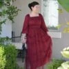 Mollie Burgundy Tulle Maxi Dress -Women Dresses Store Facetune 16 10 2024 13 21 18
