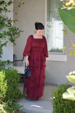Mollie Burgundy Tulle Maxi Dress -Women Dresses Store Facetune 16 10 2024 13 22 14