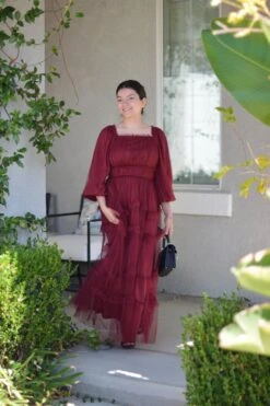 Mollie Burgundy Tulle Maxi Dress -Women Dresses Store Facetune 16 10 2024 13 22 38