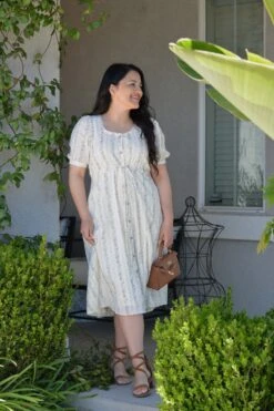 Lois Blue Floral Embroidered Dress