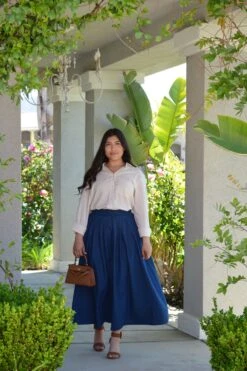 Eula Denim Midi Skirt