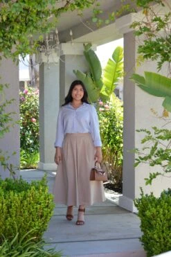 Lela Linen Blend Tan Midi Skirt -Women Dresses Store Facetune 23 05 2025 16 10 44