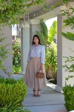 Lela Linen Blend Tan Midi Skirt -Women Dresses Store Facetune 23 05 2025 16 13 17