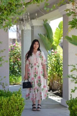 Rebecca Pink Floral Cotton Dress