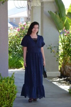 Loretta Navy 100% Cotton Eyelet Dress -Women Dresses Store Facetune 23 05 2025 19 07 05