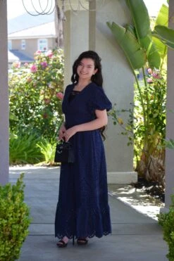 Loretta Navy 100% Cotton Eyelet Dress -Women Dresses Store Facetune 23 05 2025 19 07 32