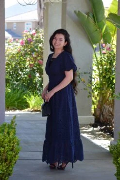 Loretta Navy 100% Cotton Eyelet Dress -Women Dresses Store Facetune 23 05 2025 19 08 26